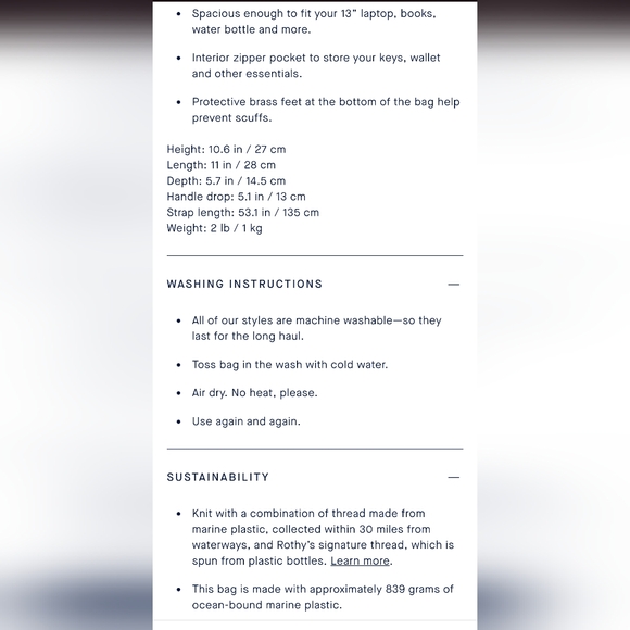 NWOT Rothy's The Handbag *Rare/retired color Juniper - Picture 10 of 10